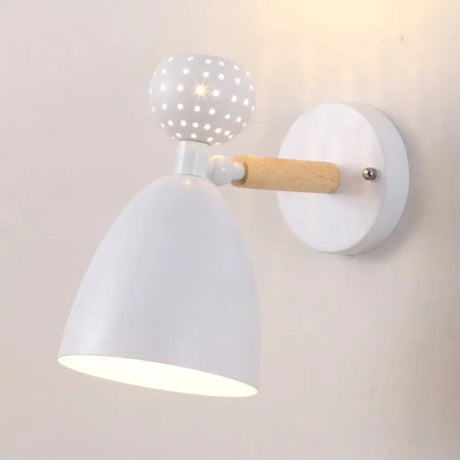 Macaron Bell Wall Mount Light Metal 2-Light Bedside Sconce With Star Cutouts - Creative Design White