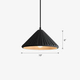 Macaron Cement Conical Pendant Ceiling Light - Single Suspension Fixture For Living Room Black