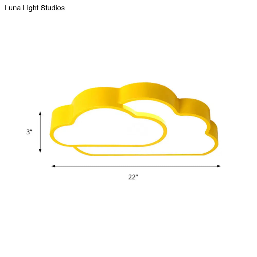 Macaron Cloud Kindergarten Ceiling Light - Acrylic Candy-Colored Flush