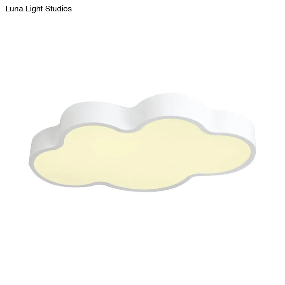 Macaron Cloud Shaped Led Ceiling Light - Acrylic 20.5’/24.5’ Wide White/Blue Ideal For Bedrooms