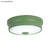 Macaron Drum Ceiling Flush Light In Metal With Led Ideal For Kids Room Available Various Colors