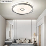 Macaron Flush Mount Led Ceiling Lamp - Grey/Pink/Brown Round Design With High Penetrated Acrylic
