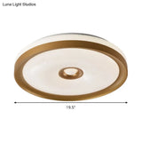 Macaron Flush Mount Led Ceiling Lamp - Grey/Pink/Brown Round Design With High Penetrated Acrylic