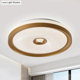 Macaron Flush Mount Led Ceiling Lamp - Grey/Pink/Brown Round Design With High Penetrated Acrylic