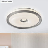 Macaron Flush Mount Led Ceiling Lamp - Grey/Pink/Brown Round Design With High Penetrated Acrylic