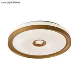 Macaron Flush Mount Led Ceiling Lamp - Grey/Pink/Brown Round Design With High Penetrated Acrylic