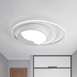 Macaron Grey/White Drum Acrylic Flush Mount Led Ceiling Light - 19.5’/23.5’ Wide Perfect For
