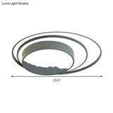 Macaron Grey/White Drum Acrylic Flush Mount Led Ceiling Light - 19.5’/23.5’ Wide Perfect For