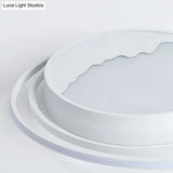 Macaron Grey/White Drum Acrylic Flush Mount Led Ceiling Light - 19.5’/23.5’ Wide Perfect For