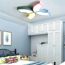 Macaron Half-Ring Flush Mount Led Ceiling Light For Children’s Room - Warm/White