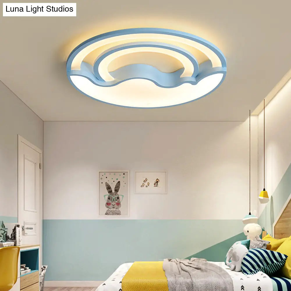 Macaron Led Ceiling Lamp - Modern Flush Mount Light For Child’s Bedroom