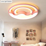 Macaron Led Ceiling Lamp - Modern Flush Mount Light For Child’s Bedroom
