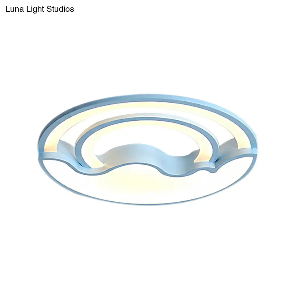 Macaron Led Ceiling Lamp - Modern Flush Mount Light For Child’s Bedroom