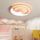 Macaron Led Ceiling Lamp - Modern Flush Mount Light For Child’s Bedroom Pink / Warm