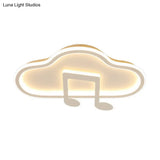 Macaron Led Flush Ceiling Light With Cloud And Musical Note Design