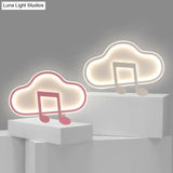 Macaron Led Flush Ceiling Light With Cloud And Musical Note Design