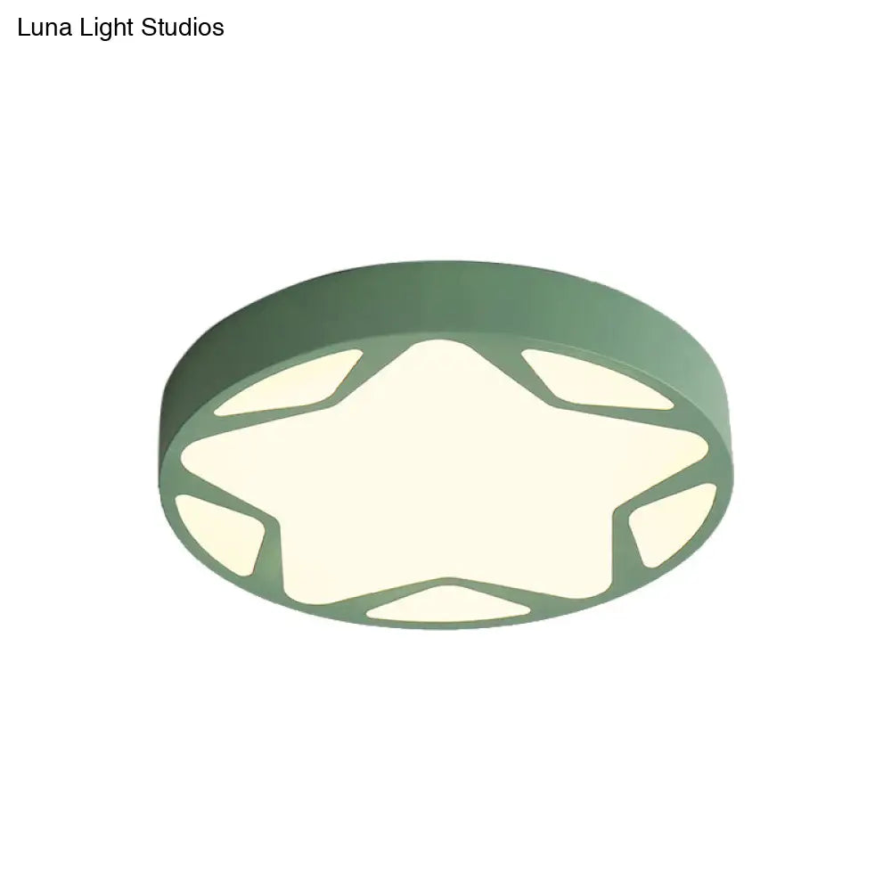 Macaron Loft Acrylic Ceiling Lamp: Candy Colored Flush Light For Child Bedroom
