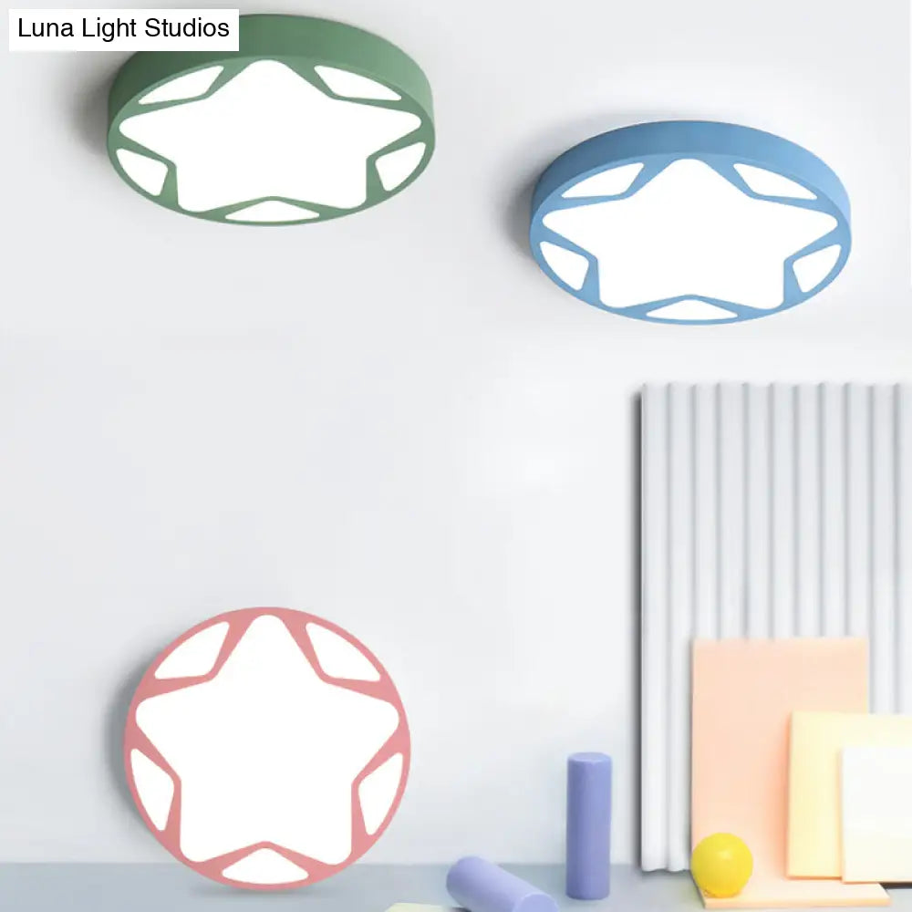 Macaron Loft Acrylic Ceiling Lamp: Candy Colored Flush Light For Child Bedroom