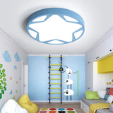Macaron Loft Acrylic Ceiling Lamp: Candy Colored Flush Light For Child Bedroom Blue / 23.5’