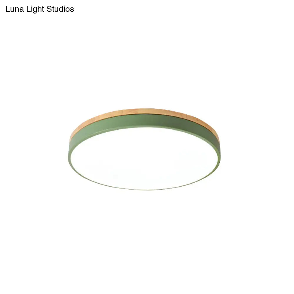 Macaron Loft Acrylic Ceiling Lamp: Candy-Colored Slim Circle Light For Child Bedroom