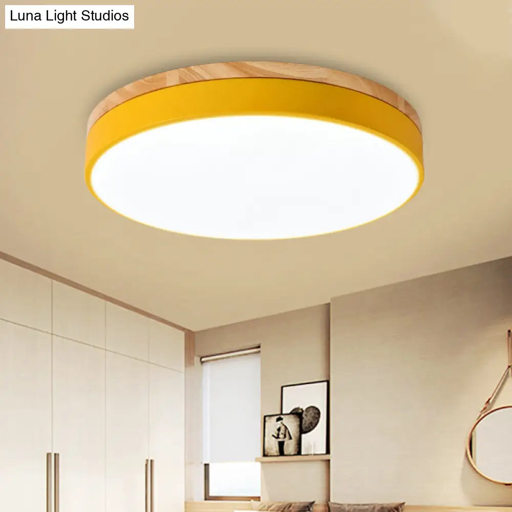 Macaron Loft Acrylic Ceiling Lamp: Candy-Colored Slim Circle Light For Child Bedroom