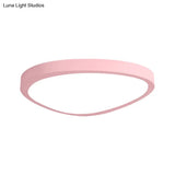 Macaron Loft Acrylic Triangle Led Flush Ceiling Light For Baby Room - Candy Colored Lamp