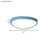 Macaron Loft Acrylic Triangle Led Flush Ceiling Light For Baby Room - Candy Colored Lamp