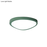 Macaron Loft Acrylic Triangle Led Flush Ceiling Light For Baby Room - Candy Colored Lamp