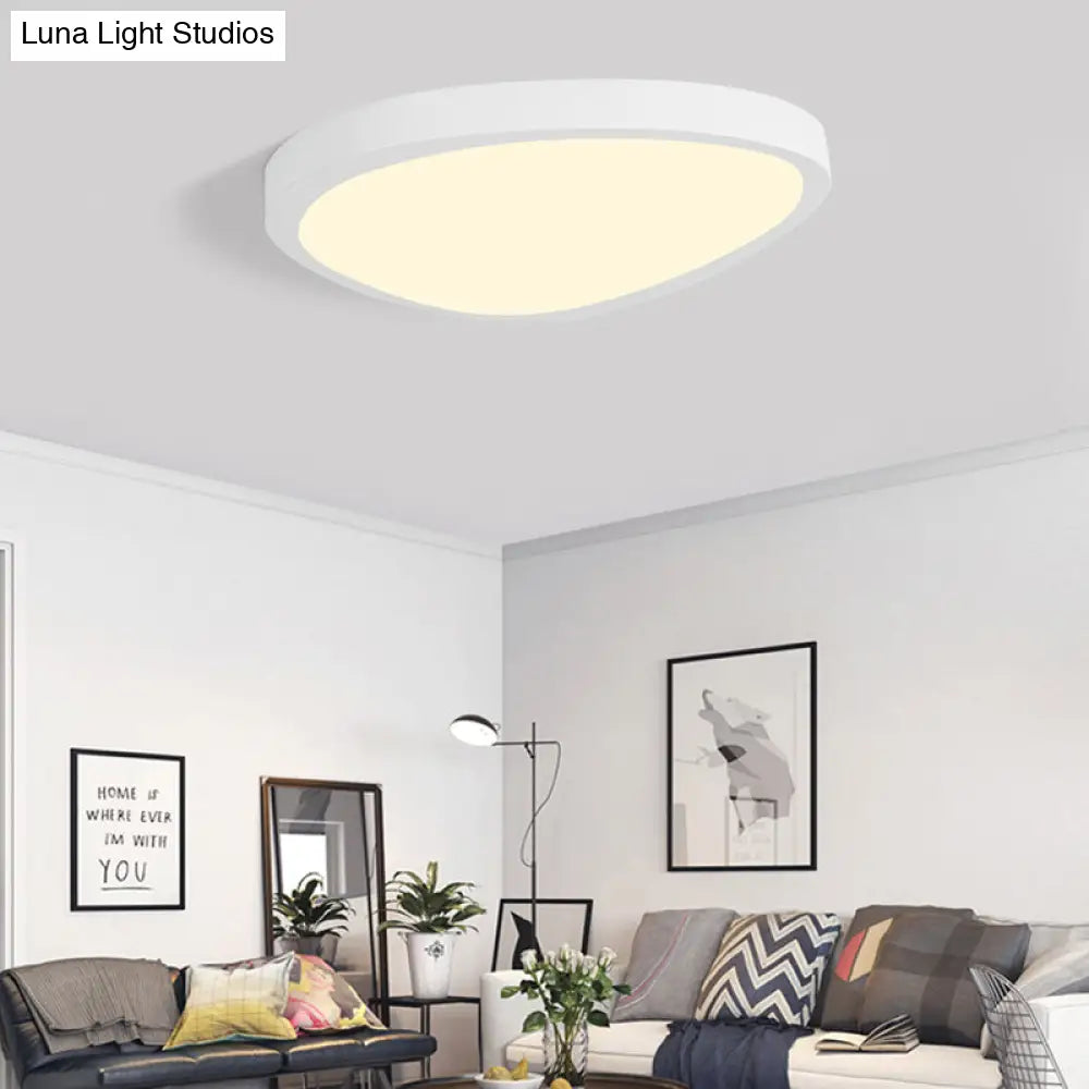 Macaron Loft Acrylic Triangle Led Flush Ceiling Light For Baby Room - Candy Colored Lamp White / 18