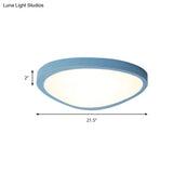 Macaron Loft Acrylic Triangle Led Flush Ceiling Light For Baby Room - Candy Colored Lamp
