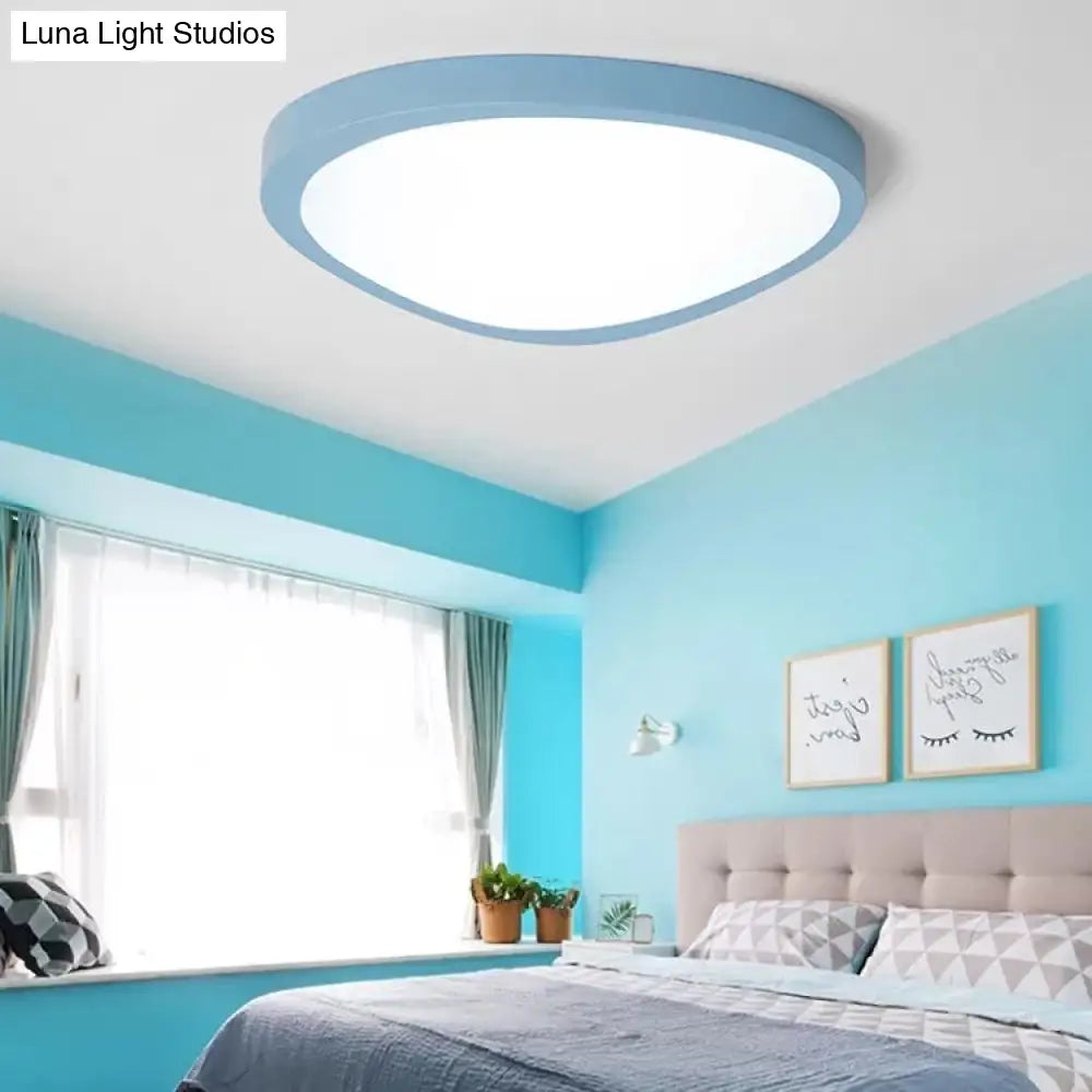 Macaron Loft Acrylic Triangle Led Flush Ceiling Light For Baby Room - Candy Colored Lamp