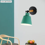 Macaron Loft Bucket Sconce Light - Rotatable Metal Wall Lamp For Hospitality