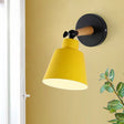 Macaron Loft Bucket Sconce Light - Rotatable Metal Wall Lamp For Hospitality Yellow