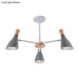 Macaron Loft Chandelier: Baby Bedroom Hanging Light With 3 Metal Lights