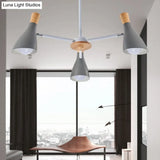 Macaron Loft Chandelier: Baby Bedroom Hanging Light With 3 Metal Lights