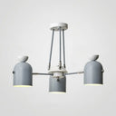 Macaron Loft Cup Pendant Light Chandelier In Candy Color For Living Room - 3/6 Metallic Heads 3 /