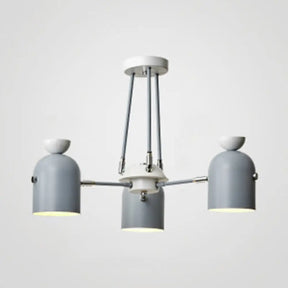 Macaron Loft Cup Pendant Light Chandelier In Candy Color For Living Room - 3/6 Metallic Heads 3 /
