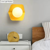 Macaron Loft Flush Mount Light: Orb Shade Frosted Glass 1-Bulb Ceiling Fixture For Hallway