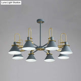 Macaron Loft Funnel Chandelier: Stylish Metal Suspension Light For Nurseries