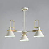 Macaron Loft Funnel Chandelier: Stylish Metal Suspension Light For Nurseries 3 / White