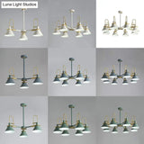 Macaron Loft Funnel Chandelier: Stylish Metal Suspension Light For Nurseries