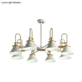 Macaron Loft Funnel Chandelier: Stylish Metal Suspension Light For Nurseries
