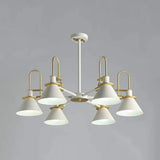 Macaron Loft Funnel Chandelier: Stylish Metal Suspension Light For Nurseries 6 / White
