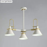 Macaron Loft Funnel Chandelier: Stylish Metal Suspension Light For Nurseries