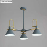 Macaron Loft Funnel Chandelier: Stylish Metal Suspension Light For Nurseries