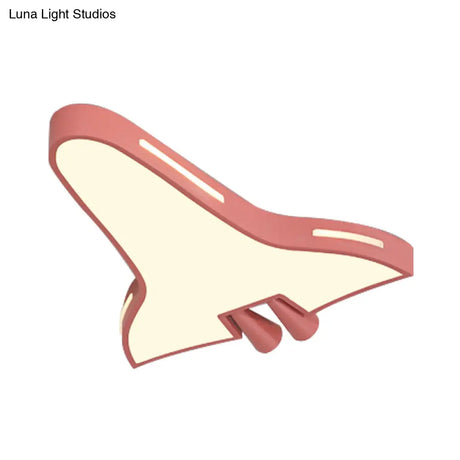 Macaron Loft Led Ceiling Lamp - Metal Acrylic Plane Flush Light For Kids’ Bedroom