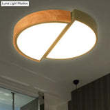 Macaron Loft Led Flush Mount Ceiling Light - Half Circle Restaurant Lamp In Green/Pink/White