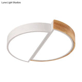 Macaron Loft Led Flush Mount Ceiling Light - Half Circle Restaurant Lamp In Green/Pink/White