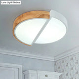 Macaron Loft Led Flush Mount Ceiling Light - Half Circle Restaurant Lamp In Green/Pink/White