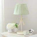 Macaron Loft Plaid Reading Light For Child Bedroom - Desk Lamp With Bow Accent Yellow